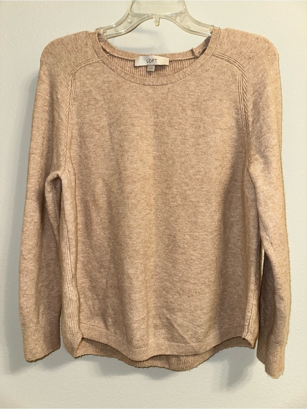 LOFT Women's Lightweight Crewneck Sweater in Blush size M